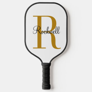 Raquette De Pickleball Nom initial du monogramme Gold personnalisé