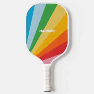 Raquette De Pickleball Nom personnalisé Couleurs arc-en-ciel