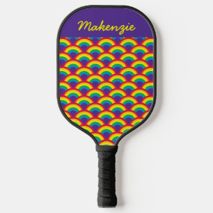 Raquette De Pickleball Nom personnalisé de l'échelle de sirène arc-en-cie