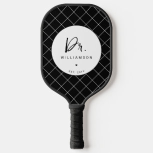 Raquette De Pickleball Nom personnalisé Dr Minimaliste Docteur Graduation