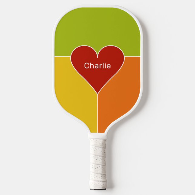 Raquette De Pickleball Nom personnalisé du Motif de coeur (Recto)