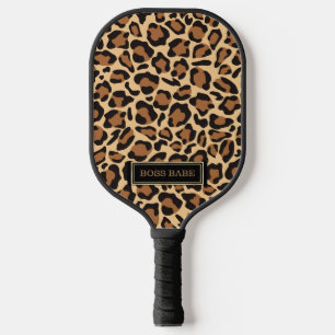Raquette De Pickleball Nom personnalisé du Motif Leopard Seamless