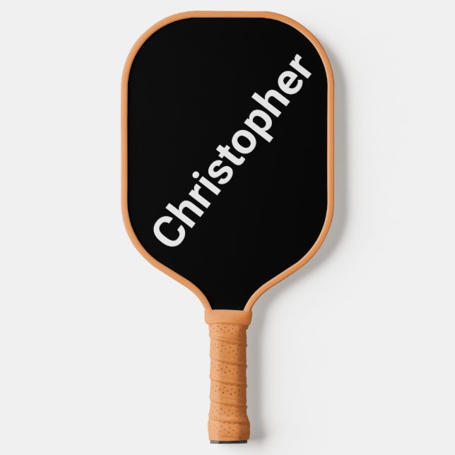 Raquette De Pickleball Nom personnalisé noir et blanc (Recto)