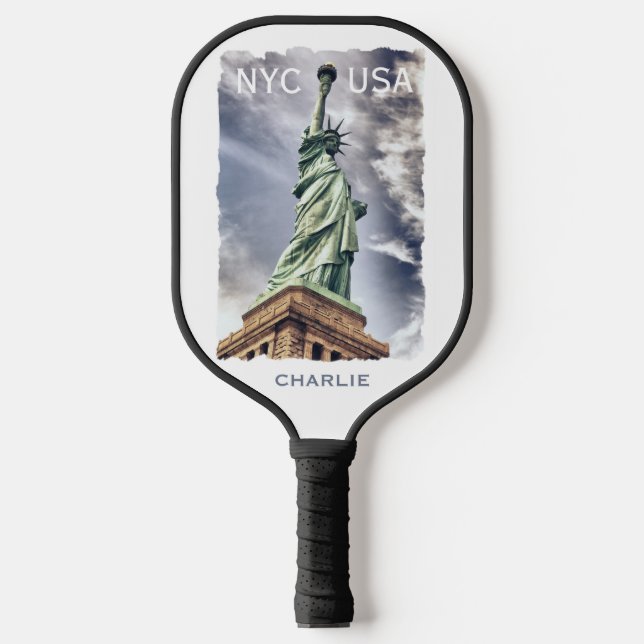 Raquette De Pickleball Nom personnalisé Statue de la Liberté (Recto)