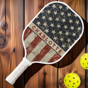 Raquette De Pickleball Nom Vintage Tout Américain