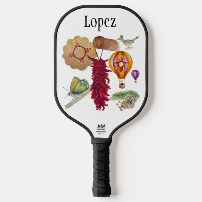 Raquette De Pickleball Nouveau-Mexique Red Chile Pinõn Zia Hot Air Balloo (Recto)