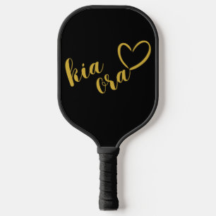 RAQUETTE DE PICKLEBALL NOUVELLE-ZÉLANDE KIA ORA MAORI GOLD SCRIPT NOM NZ