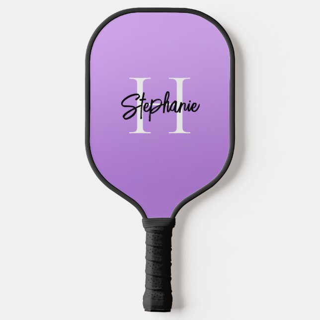 Raquette De Pickleball Ombre de lavande légère à moyenne monogramme (Verso)