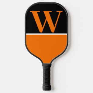 Raquette De Pickleball Orange & Black College Colonnes Monogramme