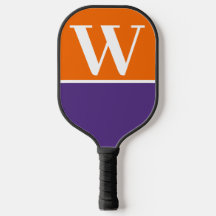 Orange & Purple College Monogram Pickleball Paddle