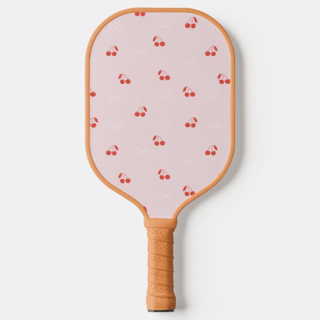 Raquette De Pickleball Paddle en Pickleball rose clair cerise et bow (Recto)