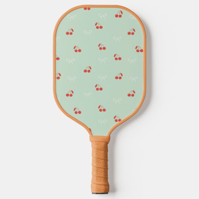 Raquette De Pickleball Paddle en Pickleball Vert Cerise et Bow (Recto)