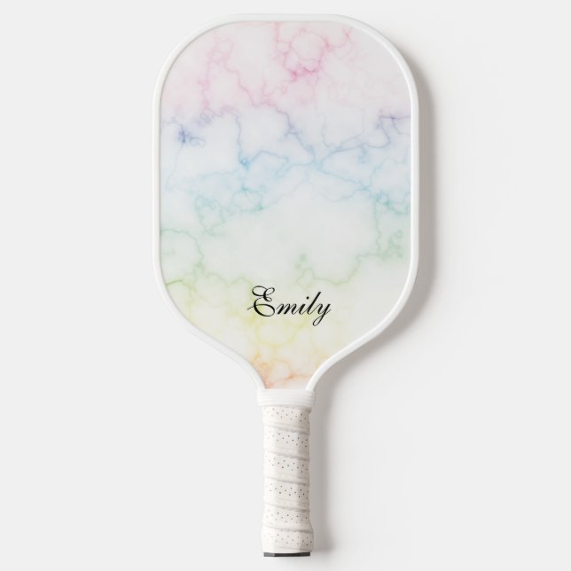 Raquette De Pickleball Paddle Motif en marbre arc-en-ciel (Recto)