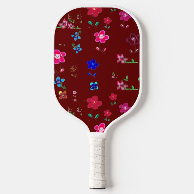 Raquette De Pickleball Pagaie à bille à billes florales (Recto)