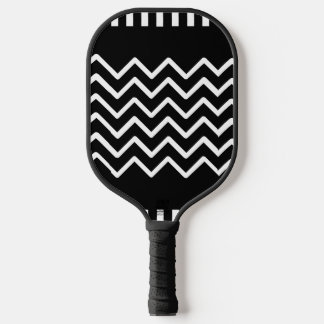 Raquette De Pickleball Pagaie Chevron Noir & Blanc moderne