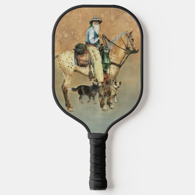 Raquette De Pickleball Pagaie de basket-ball Cowboy, Appaloosa et Dogies (Recto)