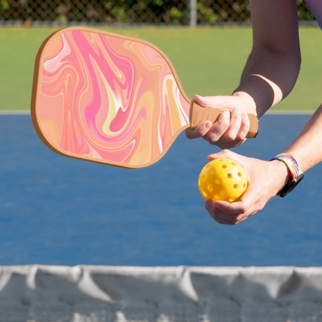 Raquette De Pickleball Pagaie de Pickleball en marbre orange (Insitu)
