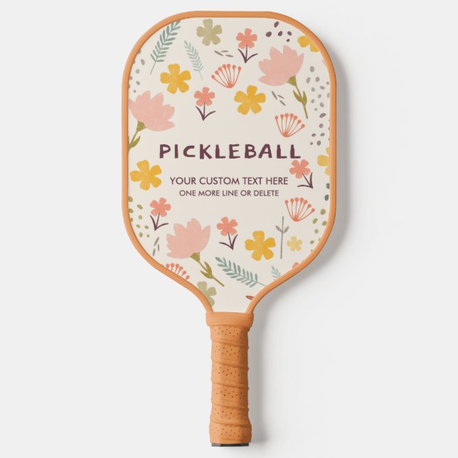 Raquette De Pickleball Pagaie de Pickleball Fleurs Boho | Personnalisez-l (Recto)