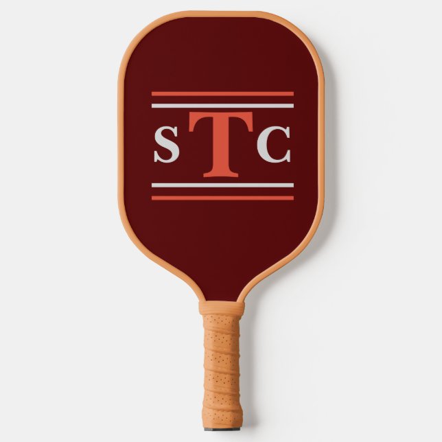 Raquette De Pickleball Pagaie de Pickleball Monogramme personnalisée (Recto)