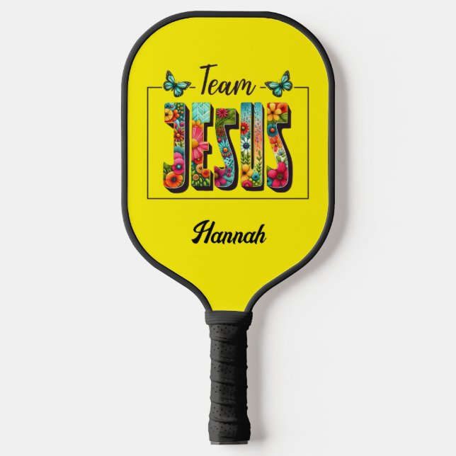 Raquette De Pickleball Pagaie de Pickleball Personnalisée -Team Jesus des (Recto)