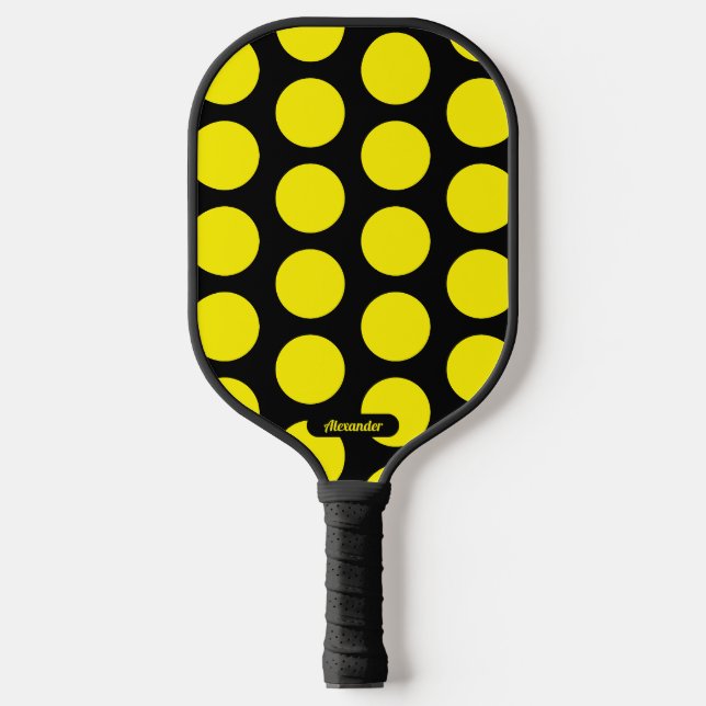 Raquette De Pickleball Pagaie de Pickleball Pois noir/jaune (Recto)