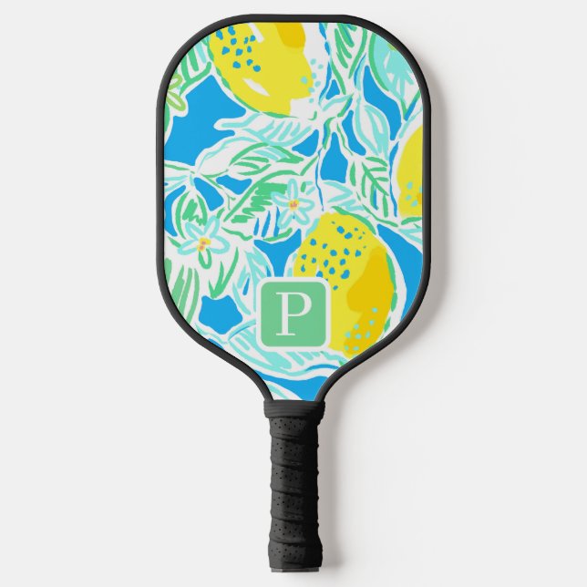 Raquette De Pickleball Pagaie initiale de pickleball Preppy Blue Lemon (Recto)