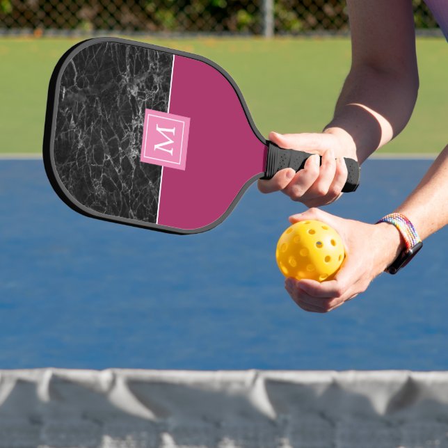 Raquette De Pickleball Pagaie Monogramme en marbre noir (Insitu)