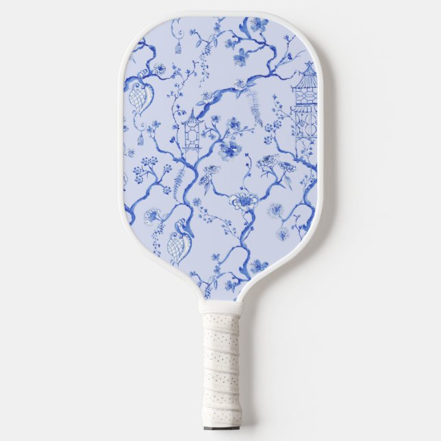 Raquette De Pickleball Pagode de la Chinoiserie Bleue & Blanc (Recto)
