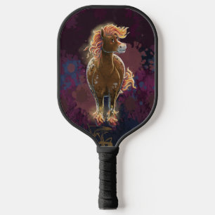 Raquette De Pickleball Palette de pickleball Poney de feu Animal Parade