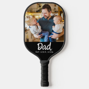 Raquette De Pickleball Papa a fondé Photo Écriture Blanche