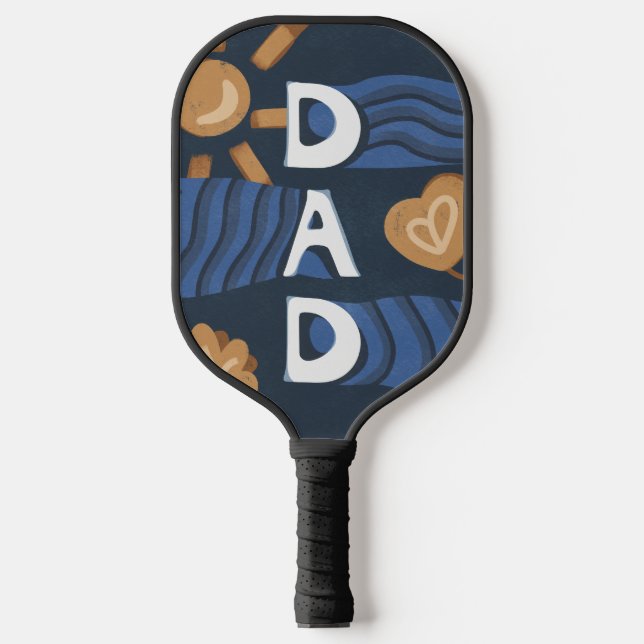 Raquette De Pickleball Papa - Bonne Fête des pères bleu marine (Recto)