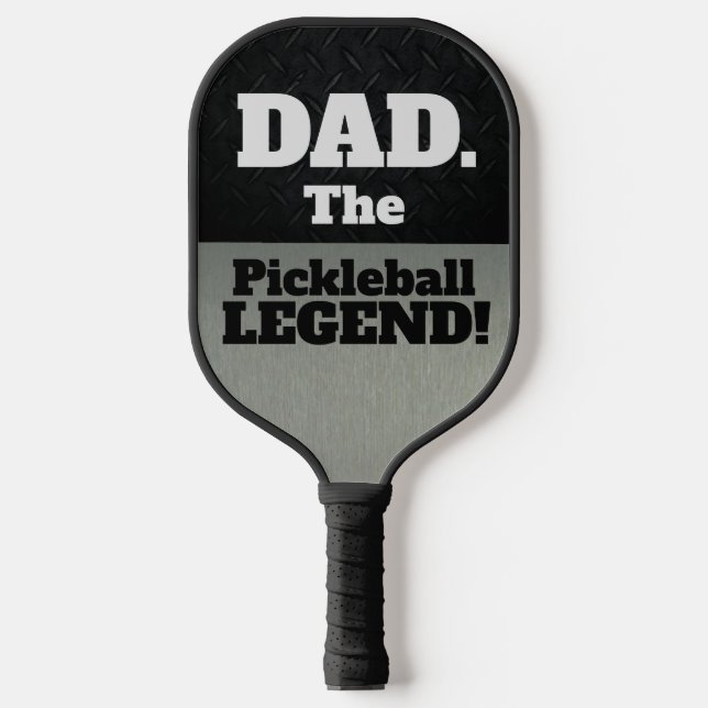 Raquette De Pickleball Papa La Légende Drôle Smack Talk Black Silver Jeu (Recto)