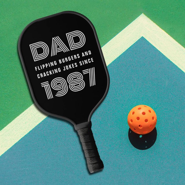Raquette De Pickleball Papa Personnalisé Année Grill Master Noir (Créateur téléchargé)