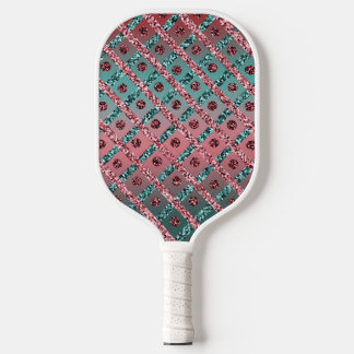 Raquette De Pickleball Parties scintillant en verre bleu rose Fille