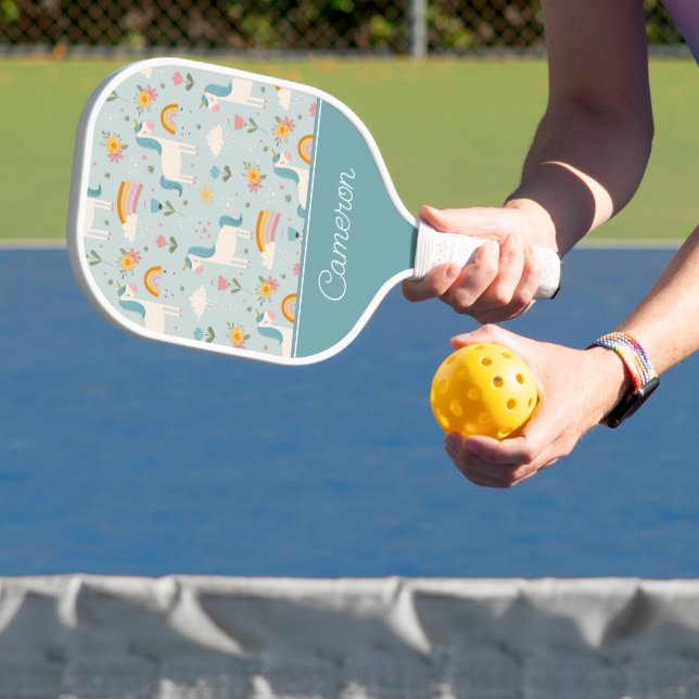 Raquette De Pickleball Pastel mignon Rainbow Unicorn Motif (Insitu)
