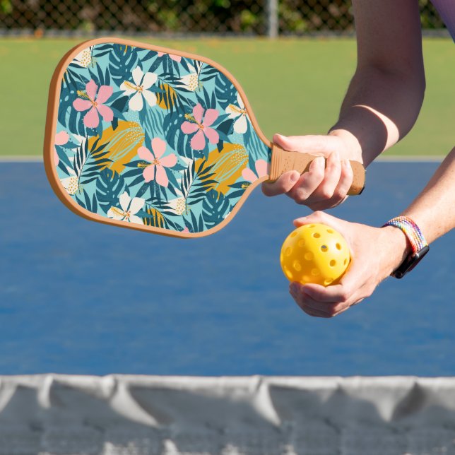 Raquette De Pickleball Pattern tropical hibiscus (Insitu)