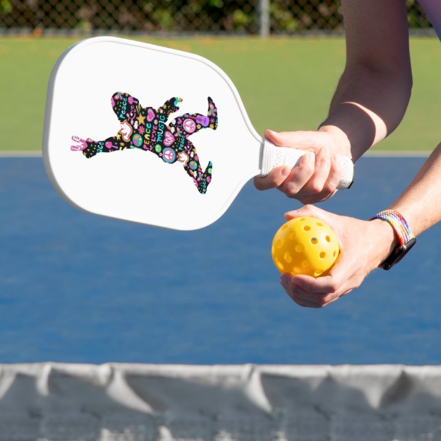 Raquette De Pickleball Peace Love Bigfoot Hippie Funny Bigfoot Lover (Insitu)