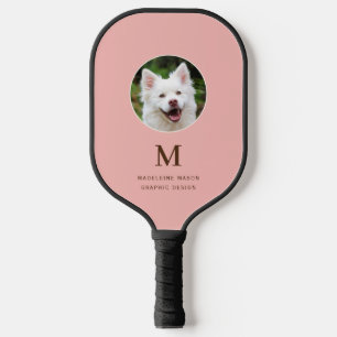 Raquette De Pickleball Peach Pink Pet Photo Personnalisée