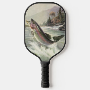 Raquette De Pickleball Pêcheur vintage de truite arc-en-ciel Pêche du poi