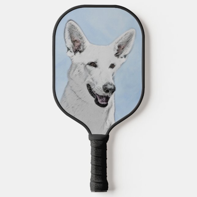 Raquette De Pickleball Peinture de berger blanc - jolie art original de c (Recto)