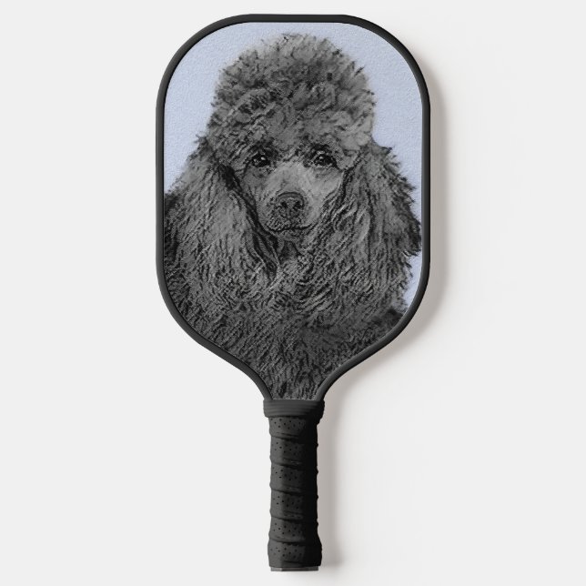 Raquette De Pickleball Peinture de caniche Miniature Jouet noir Art origi (Recto)