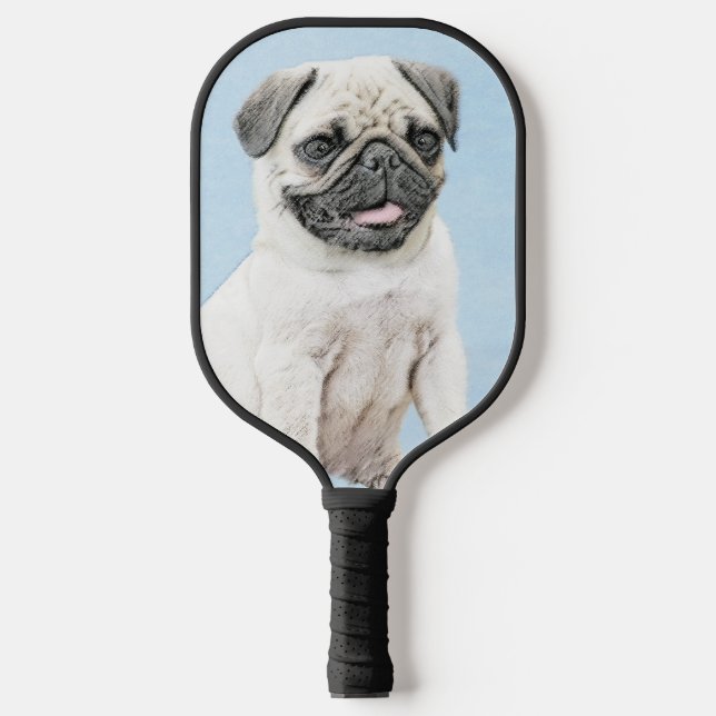 Raquette De Pickleball Peinture de carlin - Joli art original de chien (Recto)