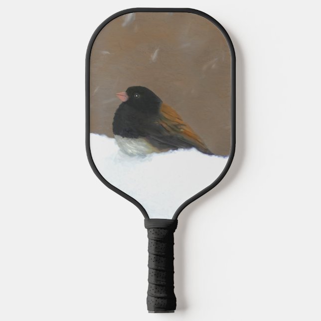 Raquette De Pickleball Peinture Junco foncée - Art original pour oiseaux (Recto)