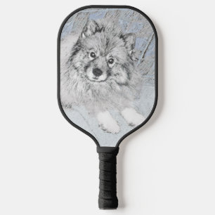 Raquette De Pickleball Peinture Keeshond Beth - Joli art original chien