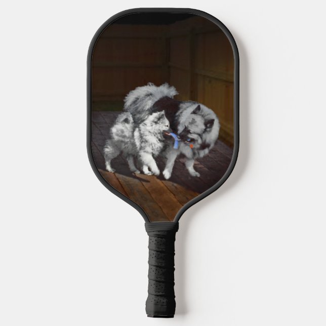 Raquette De Pickleball Peinture Keeshond Playtime - Jolie art original ch (Verso)