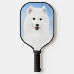 Raquette De Pickleball Peinture Samoyed Puppy - Jolie Art Original Chien