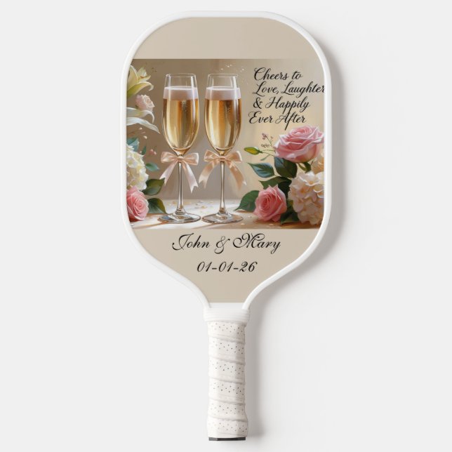Raquette De Pickleball Personalised  Wedding Pickleball Paddle (Recto)