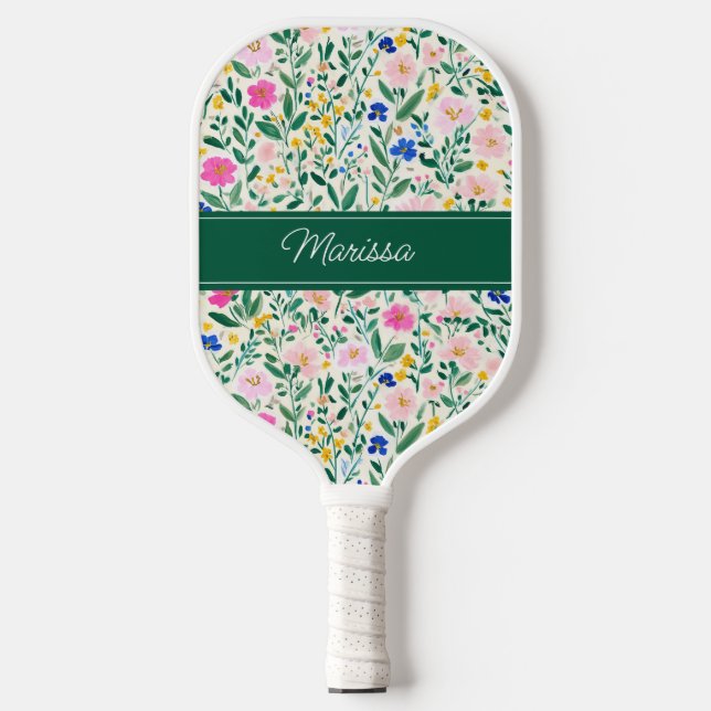 Raquette De Pickleball Personalized Floral Pickleball Paddle (Recto)
