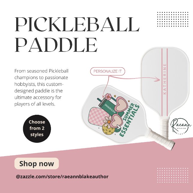 Raquette De Pickleball Personalized Ladies' Summer Essentials  (Créateur téléchargé)