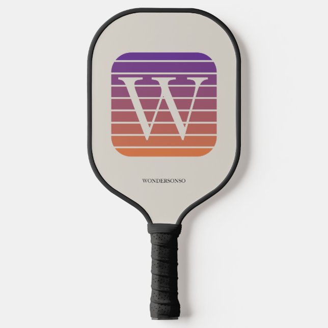 Raquette De Pickleball Personalized Ombre Monogram square (Recto)